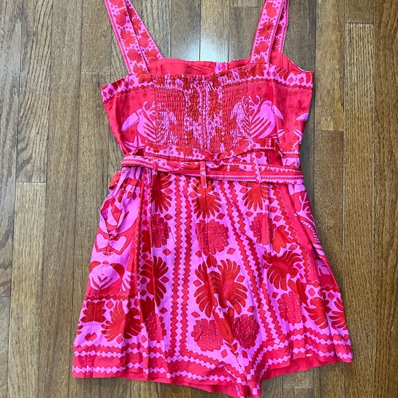 Farm Rio Red and Pink Floral Romper - Picture 4 of 4